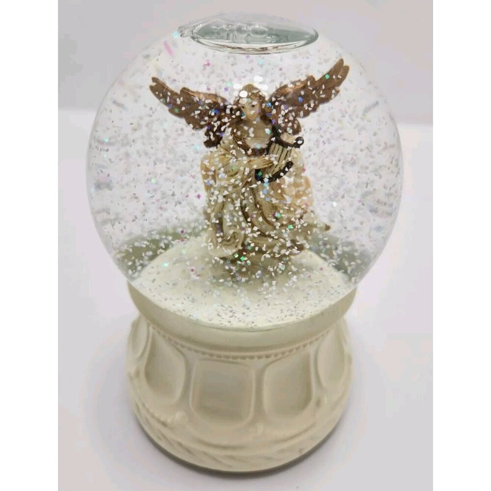 Angel Musical Snow‎ Globe Toyo Christmas Harp White